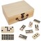 WE Games Double 9 Dominoes in Wooden Treasure Box, Ivory Color